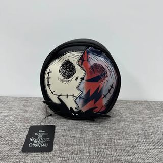 日本 BIOWORLD X DISNEY NIGHTMARE BEFORE CHRISTMAS JACK 黑色皮革 圓形 收納袋64186672328195110