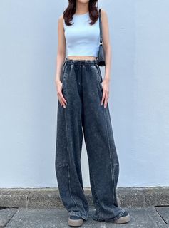 全新日本 GRL 洗水灰黑色橡筋腰口袋褲 (官網同步) ON SALES$148 全場現貨64187572636035110
