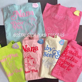 日本 NOSTALGICA X DISNEY MARIE / NANA / Baby Oysters / Tinker Bell 主題帆布 手挽袋64184246721409110