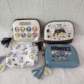 日本 PEANUTS SNOOPY 史努比 75週年 主題皮革 化妝袋64185332045059110