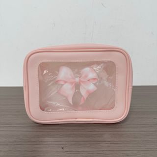 日本 SHEIN 粉紅色硅膠 蝴蝶結圖案 化妝袋64185946963202110