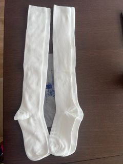 白色棉質長襪 white long cotton socks (腳掌長度24-26cm feet)64185757026817110