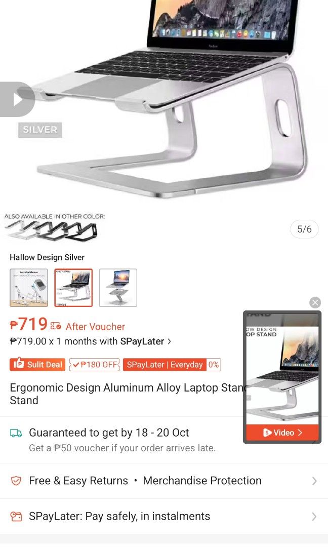 Aluminum Alloy Laptop Riser (Category: Other Accessories) located in Manila. Submitted by rossctori (Listing ID 1398722117, Image 3). Description: rfs: I upgraded my set up. Can ship via lbc or lalamove. sf care of buyer loc. Las Pinas..