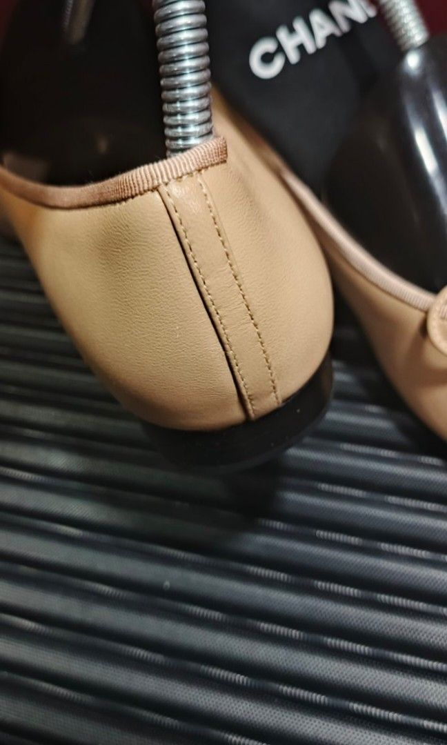 Authentic Chanel Ballet Flats With Dustbag, Authenticity Documents and Box (Category: Flats & Sandals) located in La Trinidad. Submitted by designerluxeshop (Listing ID 1398857199, Image 3). Description: Pre-owned Chanel ballet flats with dustbag, authenticity documents and box size 37C, 💯% original, in good condition, shipping is free, message me if interested, delivery is by schedule as this will come from Japan office discount is offered for 