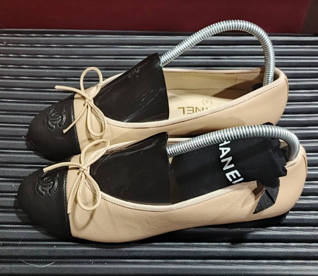 Authentic Chanel Ballet Flats With Dustbag, Authenticity Documents and Box (Category: Flats & Sandals) located in La Trinidad. Submitted by designerluxeshop (Listing ID 1398857199, Image 2). Description: Pre-owned Chanel ballet flats with dustbag, authenticity documents and box size 37C, 💯% original, in good condition, shipping is free, message me if interested, delivery is by schedule as this will come from Japan office discount is offered for 