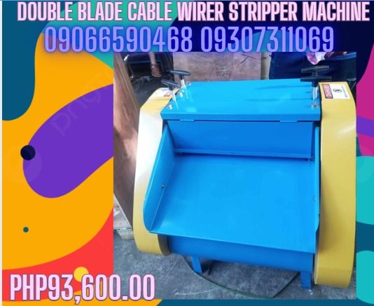 cable wire stripper machine with double blade (Category: Construction Tools & Equipment) located in Cebu City. Submitted by ultimateni42771 (Listing ID 1398795204, Image 1). Description: Wire Stripping Machine DOUBLE BLADE Model: V-KOF Cable Diameter: 1.5~55mm Power: 2.2kw Capacity: 30m/min Net Weight: 110kg Machine Size: 760*640*920mm Voltage: 1 Phase #HighQuality #WireGranulator #CopperWireGranulatorMachine #CableWireStrippingMachine #WireStrip