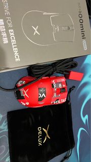 Delux M900 Mini Ultra Lightweight 8K Gaming Mouse, Wireless Dual-Mode 8K Polling Rate for FPS Gamers, Right-Handed Asymmetric Design, Comfortable Grip, Non-Slip, Red64191256545539110