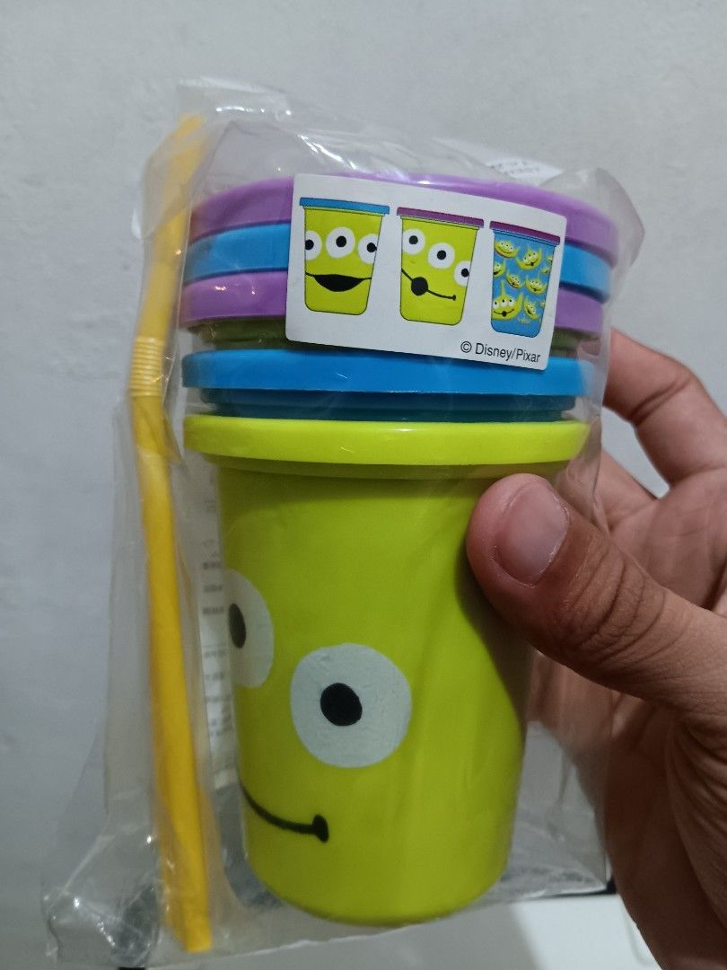 Disney Pixar Toy Story Alien Drinking Set (Category: Character Goods) located in Manila. Submitted by roshisneakerhouse (Listing ID 1398846838, Image 1). Description: - Brand new Disney Pixar Toy Story Alien drinking set. - Includes a cup, straw, and stackable cups. - Features the iconic Alien character. - Still sealed in its original packaging. - Made in Japan. Lalamove/Grab express/J&T PM lang sa interested.