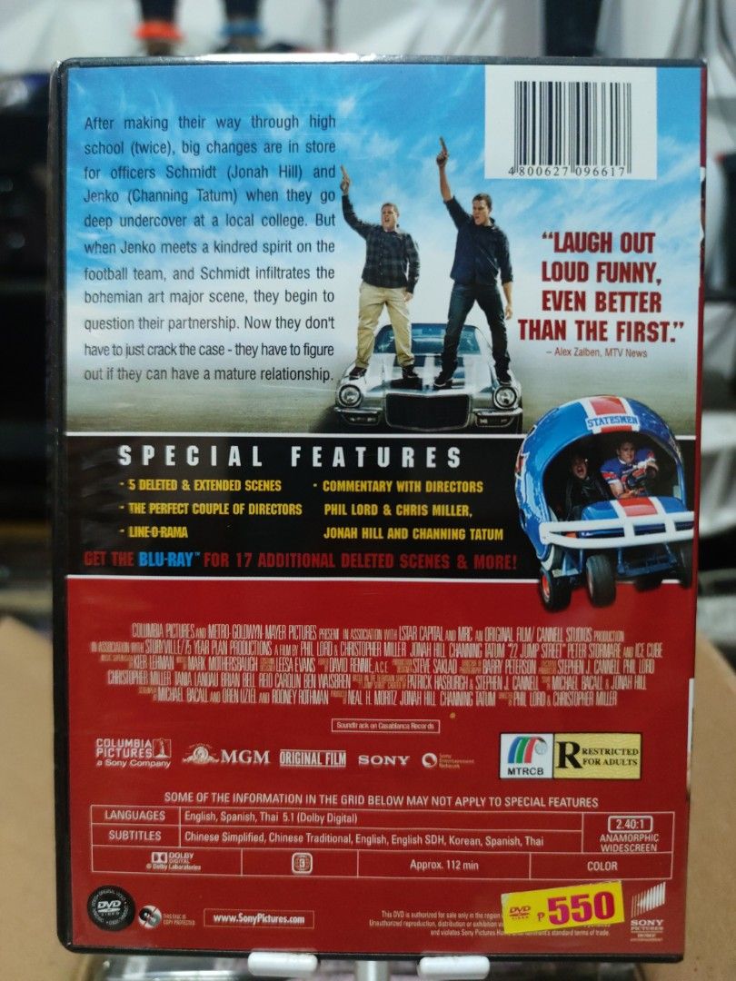 Dvd: 22 Jump Street (original) (Category: CDs & DVDs) located in Quezon City. Submitted by gwift (Listing ID 1398858505, Image 2). Description: -original dvd - can be picked up at project 7, Q.C., near Sm north edsa posted price is last price individually, wag na mag inquire kung tatawad pa, can give a 10% discount for purchase total 1k and up.