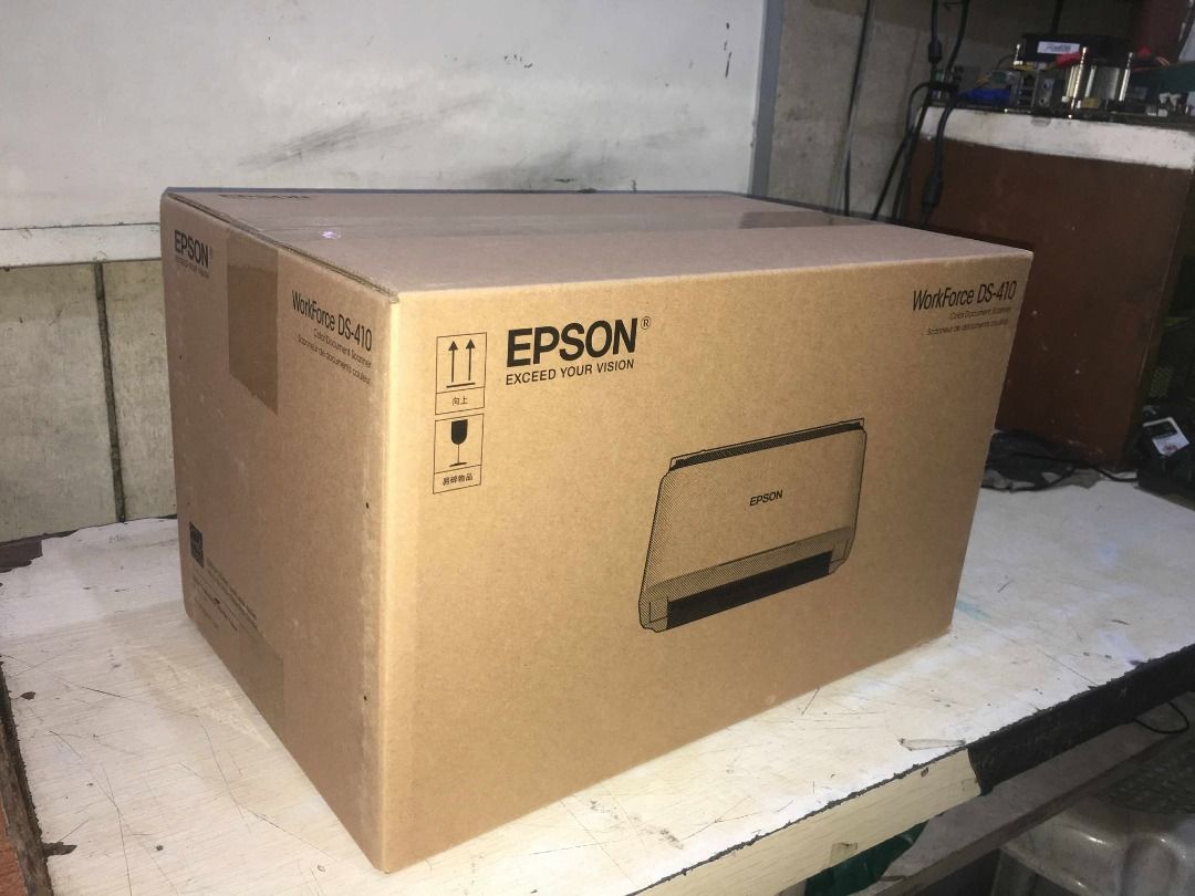 Epson WorkForce DS-410 (Category: Printers, Scanners & Copiers) located in Quezon City. Submitted by colisricky75597 (Listing ID 1398745037, Image 3). Description: Epson WorkForce DS-410 A4 Duplex Sheet-fed Document Scanner Duty cycle up to 3,000 pages per day Scan speed up to 26ppm/52ipm (300dpi) One-pass duplex scanning Document Capture Pro Software Scan 50gsm to 209gsm 1yr Warranty 7Days Replacement Location: 168 Mindanao Ave Project 8 Quezon 