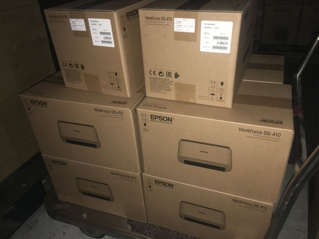 Epson WorkForce DS-410 (Category: Printers, Scanners & Copiers) located in Quezon City. Submitted by colisricky75597 (Listing ID 1398745037, Image 1). Description: Epson WorkForce DS-410 A4 Duplex Sheet-fed Document Scanner Duty cycle up to 3,000 pages per day Scan speed up to 26ppm/52ipm (300dpi) One-pass duplex scanning Document Capture Pro Software Scan 50gsm to 209gsm 1yr Warranty 7Days Replacement Location: 168 Mindanao Ave Project 8 Quezon 