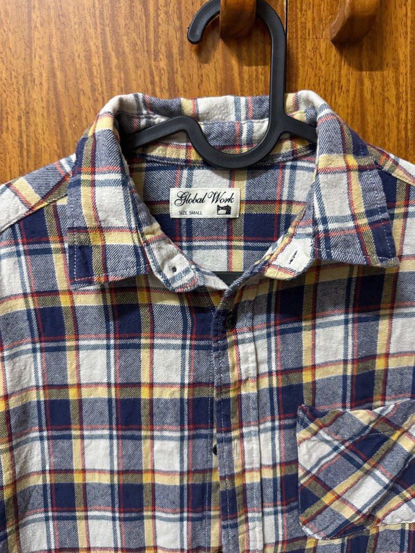 Global Work plaid long sleeve shirt (Category: Tshirts & Polo Shirts ) located in Imus. Submitted by felinemabel (Listing ID 1398849538, Image 2). Description: - Global Work long sleeve plaid shirt (blue, white and yellow color) - Size: Small men, shoulder 41 cm, 43 cm length - just needs ironing - Location: Imus, Cavite - Meetup in front of Maharlika Centre or Lalamove - SF shouldered by the buyer.
