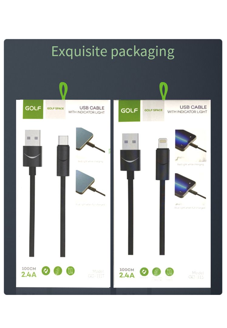 Golf GC-111i IPH USB Cable With Indicator Light (Category: Chargers & Cables) located in Caloocan City. Submitted by latestgadgetph (Listing ID 1398791509, Image 3). Description: SKU: LGGLFGC111BLK-1186765 Features: Fast charging and high speed transmission can be carried out at the same time, with higher efficiency Fast transmission, stable and not hurt the machine. Resistance to bending Specification: Brand: GOLF Model No.: GC111i Interface: IO