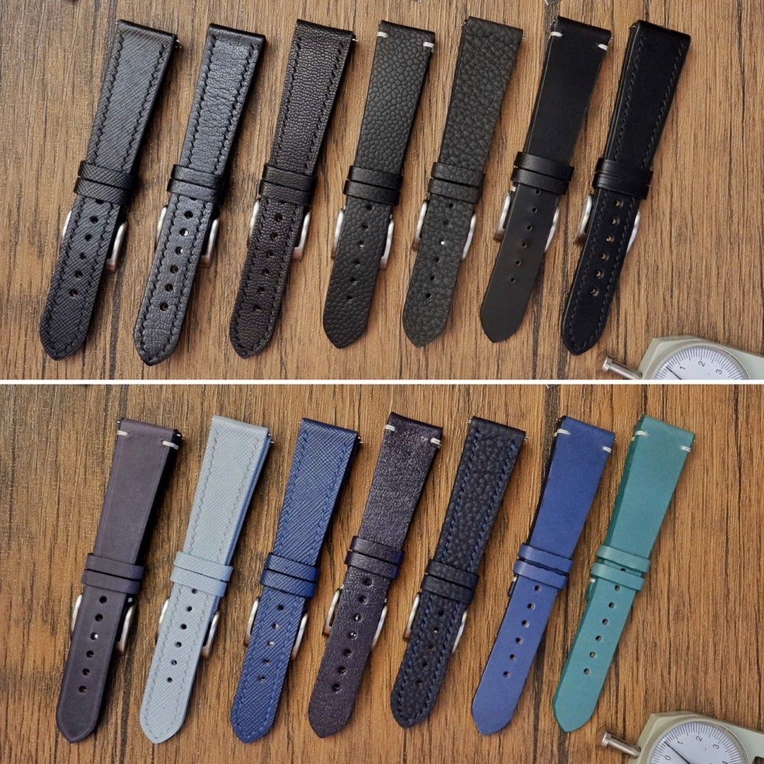 Handmade Custom Premium Leather Watch Straps (Category: Luxury Watches) located in Las Pinas. Submitted by frewx (Listing ID 1398708596, Image 3). Description: Proudly Handmade in the Philippines TIMEBAUBLES straps are meticulously and proudly handmade in the Philippines from fine, exquisite genuine leathers. Made in-house by our small group of dedicated Artisans. We hand select our leathers, hand cut them, hand sewn and hand finished. • Premium 