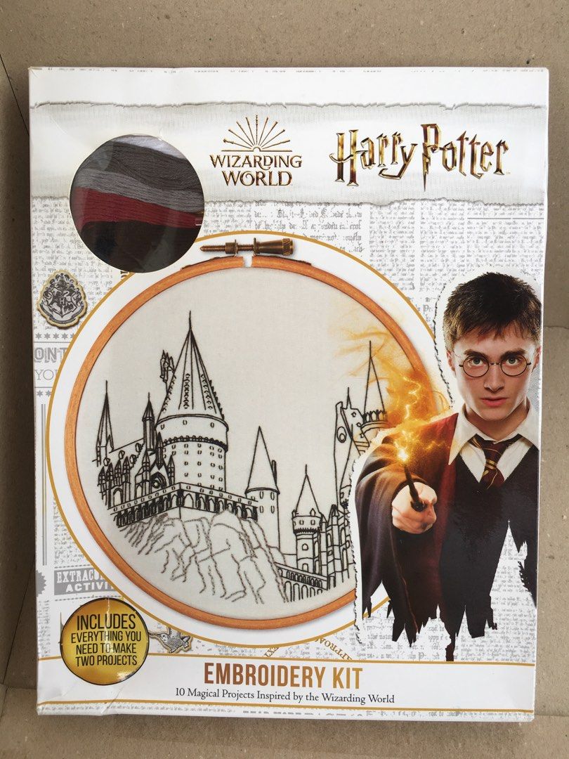 Harry Potter Embroidery Kit (Category: Craft Supplies & Tools) located in Binan City. Submitted by theluckyshoppe (Listing ID 1398783130, Image 1). Description: Harry Potter Embroidery Kit - Includes materials for two projects - Features 10 magical Wizarding World designs - Kit includes: - 6" hoop - 2 fabric pieces - 2 needles - 10 skeins of colorful floss - Iron-on transfer sheets for all 10 projects - Detailed instructions.