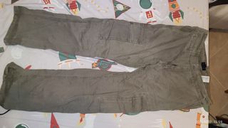 H&M LOGG 卡其色工裝褲64185143811331110