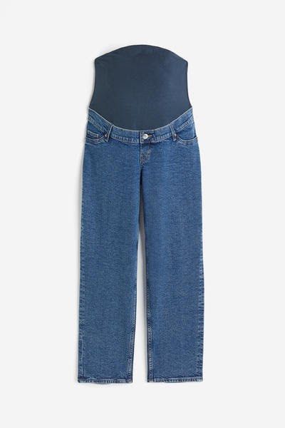 H&M Mama Straight Ankle Maternity Jeans (Category: Maternity wear) located in Cavite. Submitted by cielinesid (Listing ID 1398702504, Image 2). Description: - H&M Mama maternity jeans - Size: L - Color: Classic blue wash - Style: Straight leg - Features: Over-the-belly panel for comfort - Closure: Button and zipper - Perfect for expecting mothers Size: L (EUR 44–46 / US 12–14) Low hip: 100.5–107.5 cm Inside leg length: 74 cm.