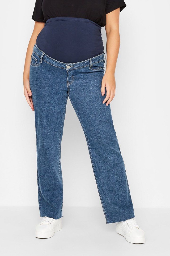 H&M Mama Straight Ankle Maternity Jeans (Category: Maternity wear) located in Cavite. Submitted by cielinesid (Listing ID 1398702504, Image 1). Description: - H&M Mama maternity jeans - Size: L - Color: Classic blue wash - Style: Straight leg - Features: Over-the-belly panel for comfort - Closure: Button and zipper - Perfect for expecting mothers Size: L (EUR 44–46 / US 12–14) Low hip: 100.5–107.5 cm Inside leg length: 74 cm.