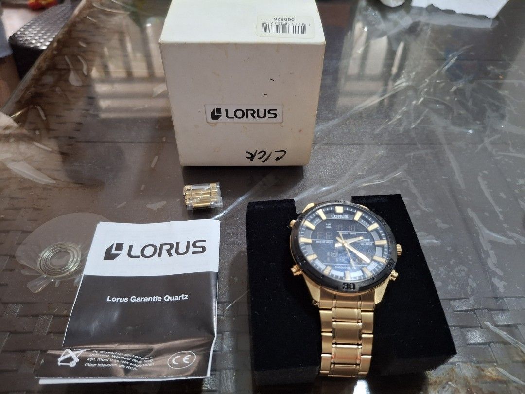 Lorus RW646AX9 watch (Category: Men's Watches) located in San Juan City. Submitted by louislane (Listing ID 1398776883, Image 1). Description: Bought In Europe. Reason for selling Wrong size sa kapatid ko. Gold hardware with extra link and box. Nakatago lang sa cabinet pwdeng pang Gift..