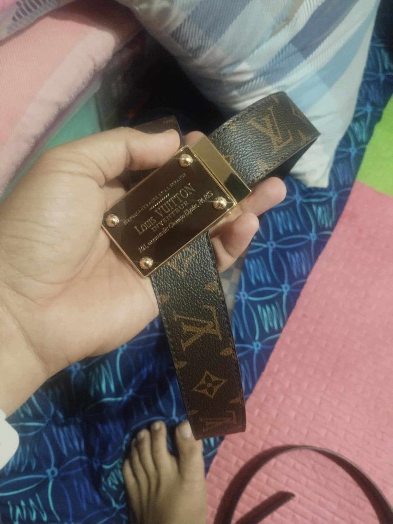 Louis Vuitton Belt (Category: Luxury Accessories) located in Alaminos. Submitted by osaj55756 (Listing ID 1398706447, Image 1). Description: - Authentic Louis Vuitton belt - Features the iconic LV monogram - Brown leather with gold-tone hardware - Engraved Louis Vuitton buckle - Elevates any outfit.