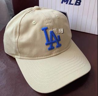 MLB 韓國正版 棒球帽 Cap 米色 藍色 LA 大Logo64192573112578110