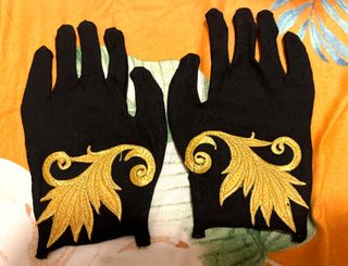 New🔮黑色華麗手套萬聖節woman gloves black Halloween party  costume64190847401473110