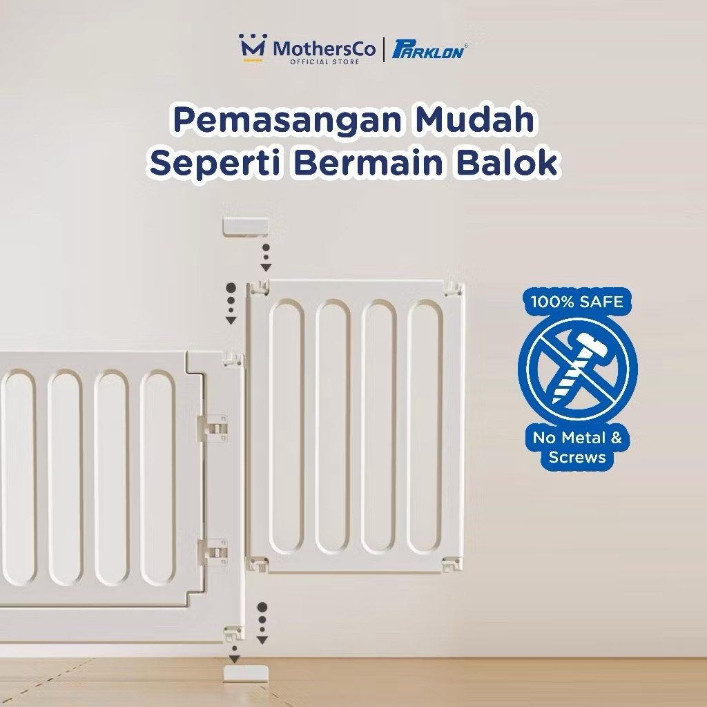 [Putih 150x180cm] Parklon 2-in-1 Premium Baby Playpen Parklon Fence  Pagar Mainan Bayi Dapat Diubah Menjadi Rak Penyimpanan Pagar Minimalis