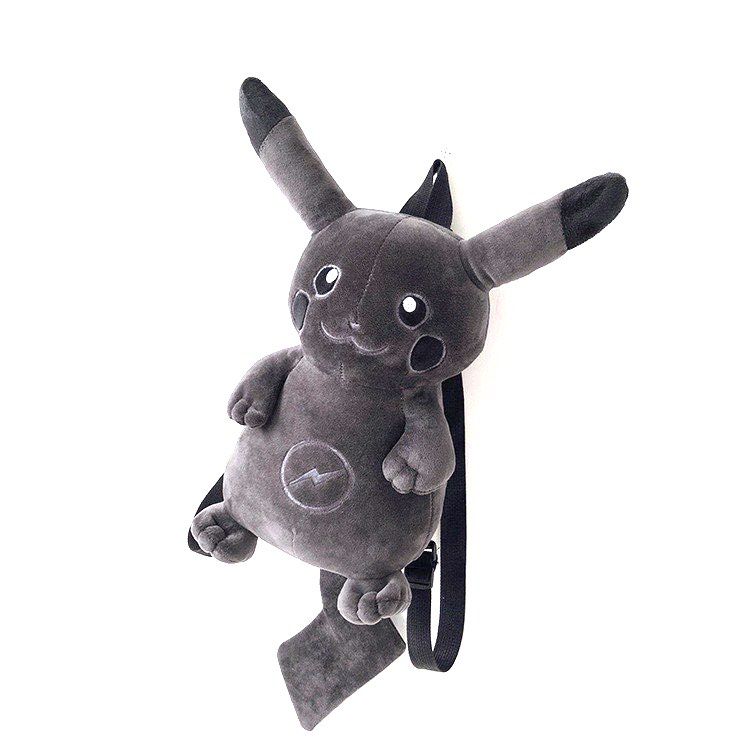 pokemon pikachu black plush backpack (Category: Plushies & Soft Toys) located in Makati City. Submitted by celebrityauctions (Listing ID 1398822561, Image 2). Description: DIMENSIONS: 30 cm high, about 20 cm wide Black Pikachu Plush Backpack This adorable and trendy black Pikachu plush backpack is the perfect accessory for any Pokémon fan! Made from soft, high-quality polyester plush material, this backpack is both a fun toy and a practical bag f