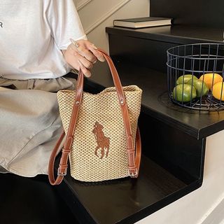 Polo 棕色草編手提包64192571140993110