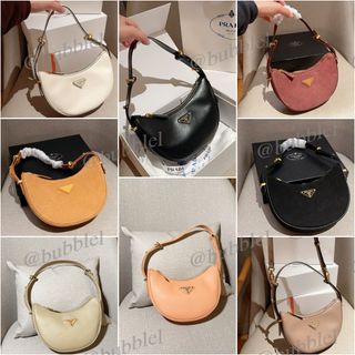 PRADA ARQUÉ LEATHER SHOULDER BAG 半月袋 手袋 手拎袋 1BC194_ASK_F0002_V_HOO64188766621057110