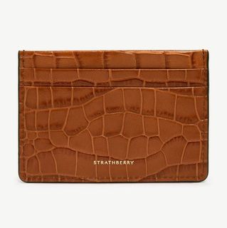 Strathberry 卡片套 Embossed Croc 3 個卡槽卡片套 棕色64191462226562110