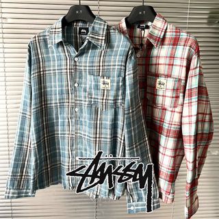 Stussy 春夏輕薄款 經典格子襯衫 男女同款 SHIRTS64181515359106110