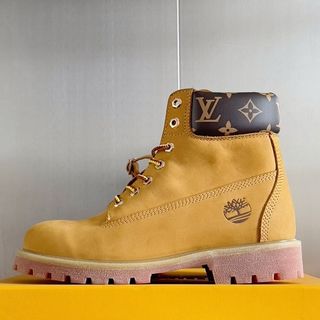 Timberland X Lv 添柏嵐 聯名款 老花 大黃靴 及踝靴 短靴 Monogram 壓紋防水正絨面牛皮革 6 inch 靴型   踢不爛 / 經典款高幫鞋 運動系列中幫經典登山戶外休閒運動工裝靴  靴子 登山鞋 軍靴 工作鞋 休閒64183403568771110
