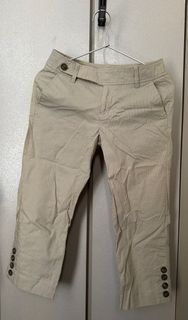 Uniqlo Stylish Lining Cropped Pants 型格杏色暗間褲64190437566851110