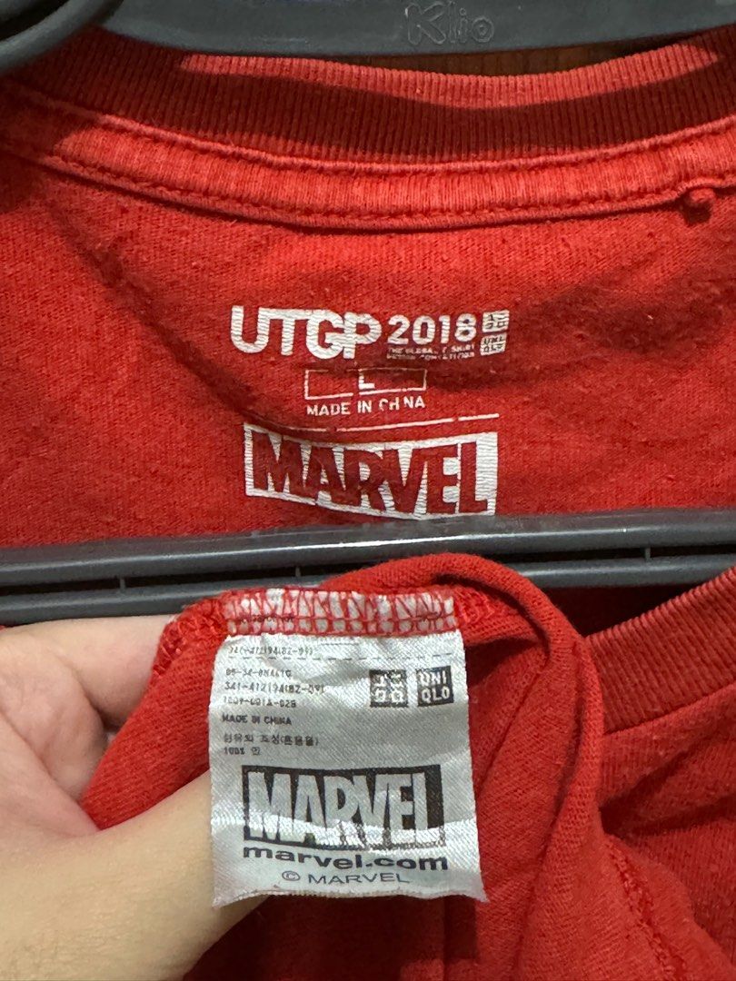 Uniqlo x Marvel UT SHIRT (Category: Tshirts & Polo Shirts ) located in Antipolo. Submitted by __cole__ (Listing ID 1398809551, Image 2). Description: Large on tag 21 x 27 ₱ 200 only.