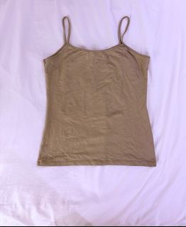 ZARA BASICS khaki color basic strap top64188585957123110