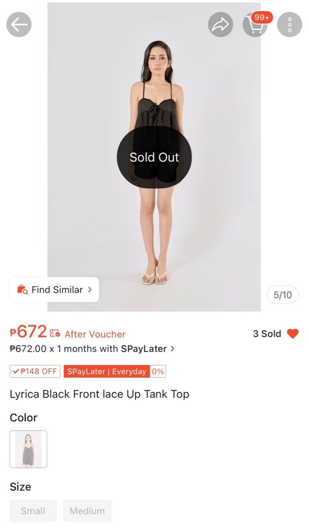 Zara Insp Black Tie Top (Category: Blouses) located in Mandaluyong City. Submitted by cskrt.ph (Listing ID 1398864272, Image 3). Description: Medium Sold out on orange app Wore once.
