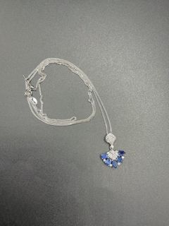 100%天然藍寶石925扇型設計款頸鏈 - 罕有64205289519617110