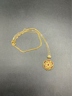 100%天然紅寶石925蓮花設計款頸鏈 - 罕有64205548809731110