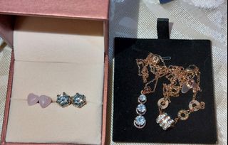$100 for all Moissanite Pendant + Bracelet + Earrings + Rose Quartz Heart Earrings64194529477378110