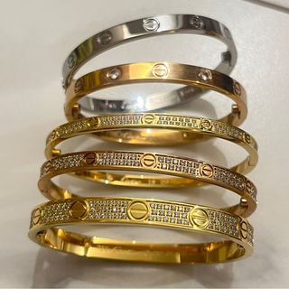 卡地亞款式金色銀色玫瑰金兩排三排基礎款滿天星手鐲手圍15 16 19 64202486301955110