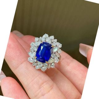 雷迪恩型藍寶石18 k金鑽石戒指訂造｜培育寶石介指｜實驗室培育寶石托  濠師傅珠寶設計改造｜尖沙咀店｜WTS 62769039 本土工藝｜自設工廠64201859586947110