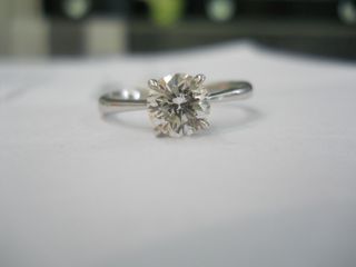 18K white gold Chow Tai Fook 1 carat diamond ring, K color, I1 clarity, size 13, GIA copy certificate, good value for wearing64197763057922110