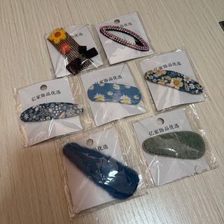 $9/3件 毛毛布藝彈弓夾 粉紅色閃石藍色毛絨髮夾髮飾 頭髮裝備頭夾 公主斯文64200379838209110