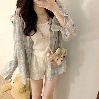 藍色格仔外套64196895704578110