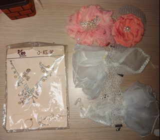 小飾品套裝：項鍊、耳環、戒指、髮飾64203804439298110