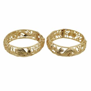 A Pair of Golden Openwork Phoenix Bracelets64204533131522110