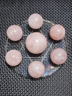 天然粉晶七星陣 粉水晶球擺件64196493681155110
