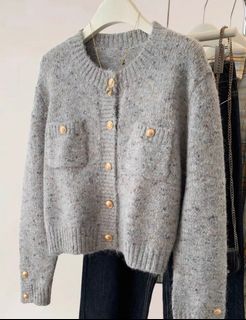 毛毛外套 灰色混色 高級 Zara H&M feel64198644526978110