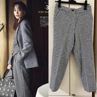 韓國品牌 復古型格氣質千鳥格紋圖案羊毛呢長褲/西褲 pattern wool pants trousers korean brand 返工OL斯文必備64194754903170110